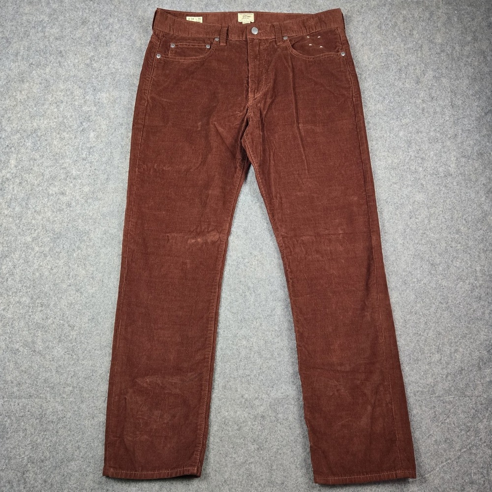 J Crew Pants Mens 34x30 Fits 35x29‎ Brown Corduroy 770 Straight Fit Chino